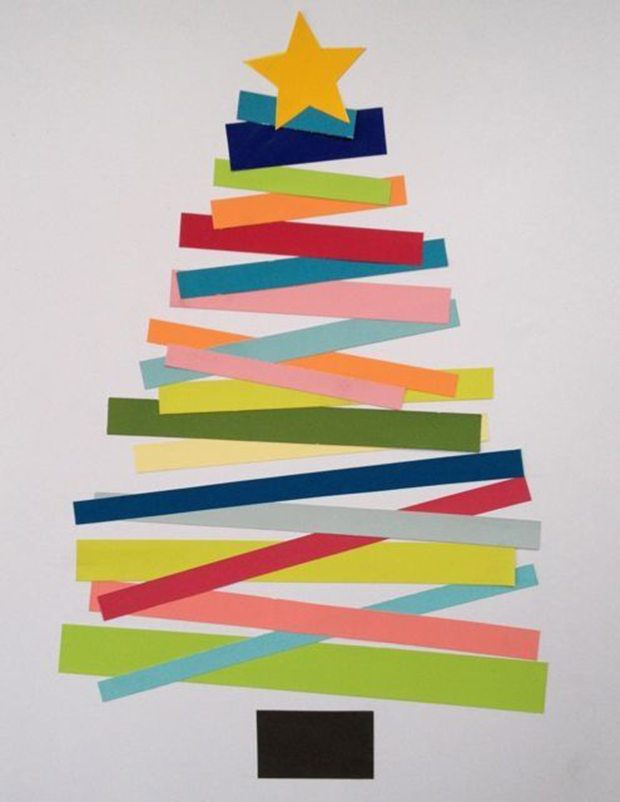 decoração diy natal washi tape árvore