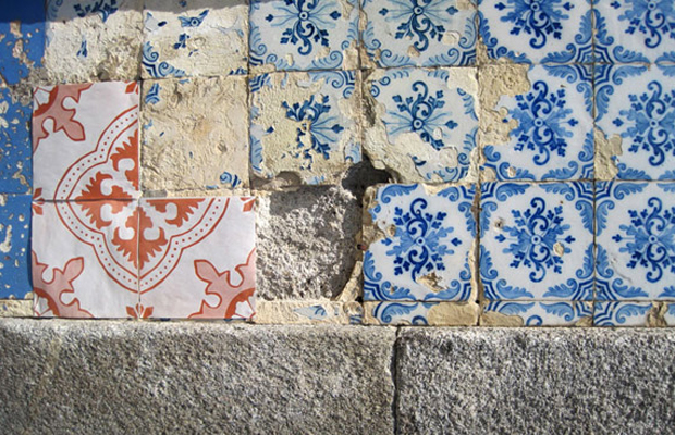 intervenções Poro azulejos de papel portugal