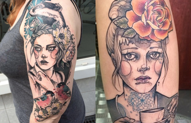 retrato mulheres tatuagem