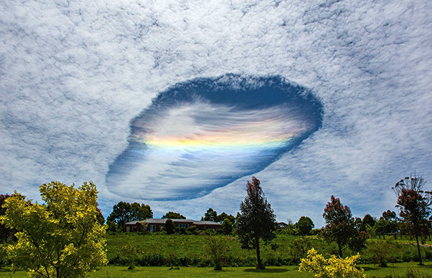 buraco fallstreak nuvem austrália arco-íris