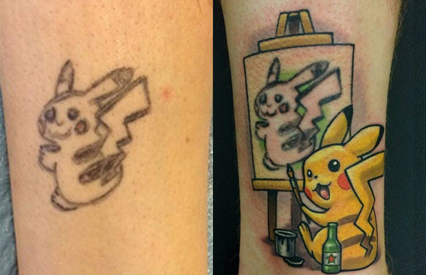 pikachu tattoo cover up cobertura lindsay baker