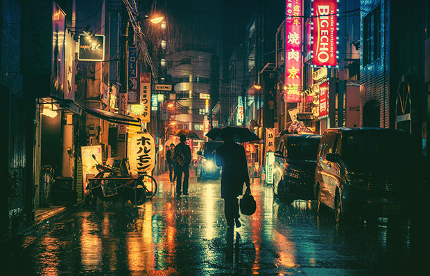 Tóquio ruas noite fotografia