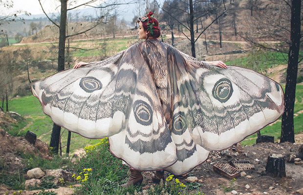 lenços capas asas de borboletas Costurero Real