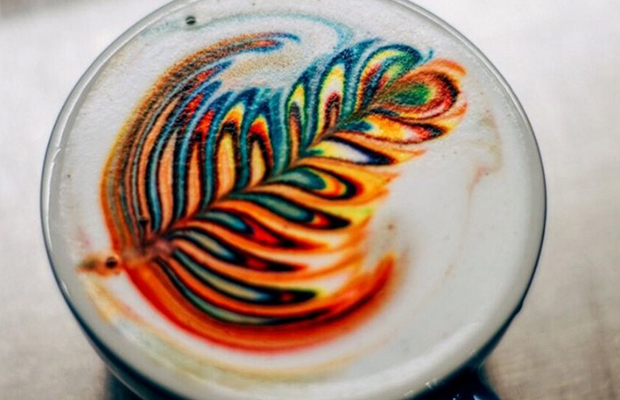 lattes cafés coloridos barista