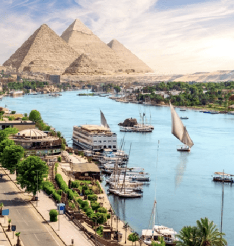 Pontos turísticos no Egito